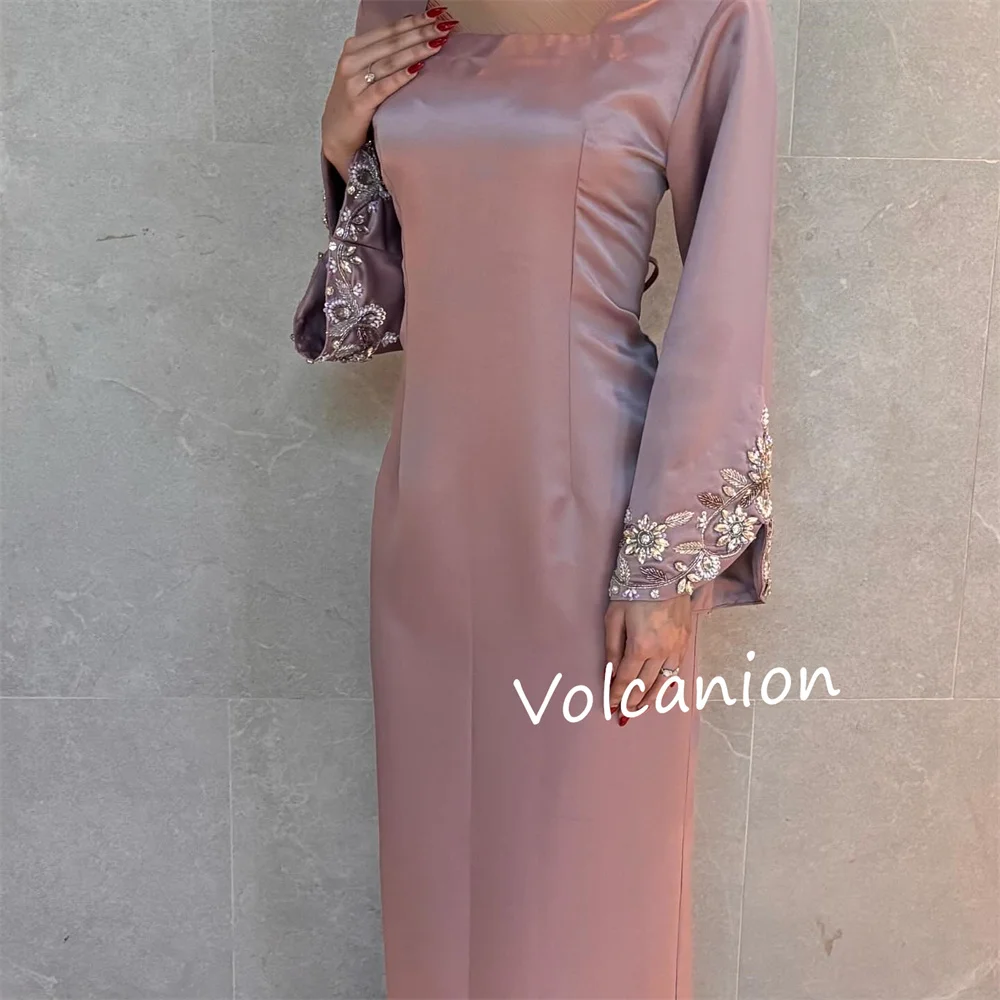 تخصيص نمط حجر الراين مستقيم ساحة الرقبة فساتين متوسطة الطول مناسبة مخصصة مساء أنيقة الرجعية جودة عالية