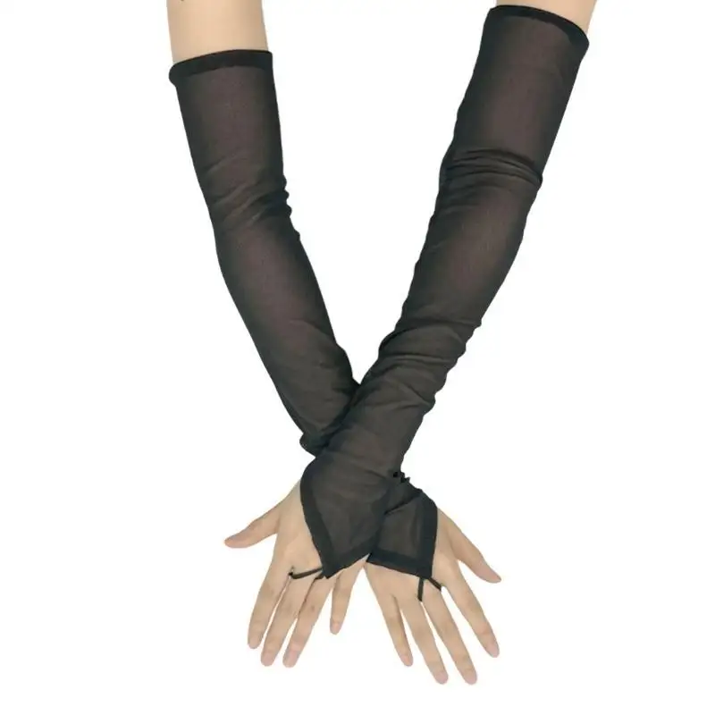 

39BD сетчатые перчатки со стразами, прозрачные рукава, маскарадные реквизиты для вечеринок