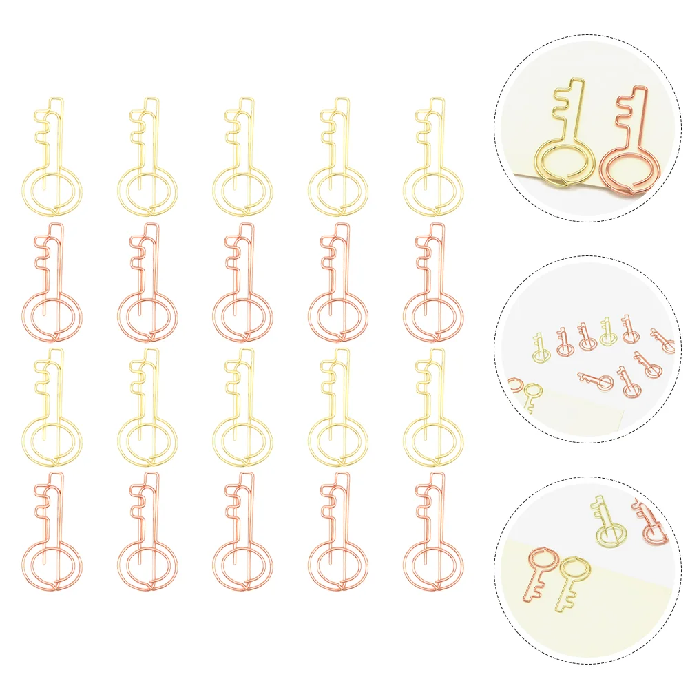 20 Pcs Office Paper Clips Document Small Cute Paperclips Creative Shaped Metal File