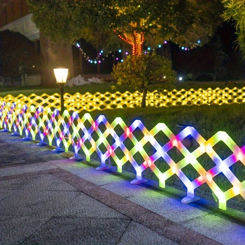 

KEEHOME 8pcs, Solar LED Fence Light, Diamond Style, Length 118 Inches/3m, Height 11 Inches-suitable for Courtyard, Pool And Lawn Decoration | Ideal for New Year And Christmas Celebrations