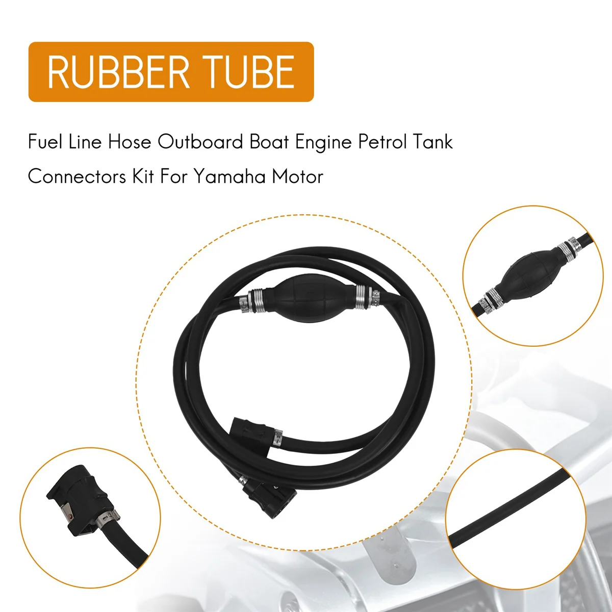 Fuel Line Hose Outboard Boat Engine Petrol Tank Connectors Kit For Motor