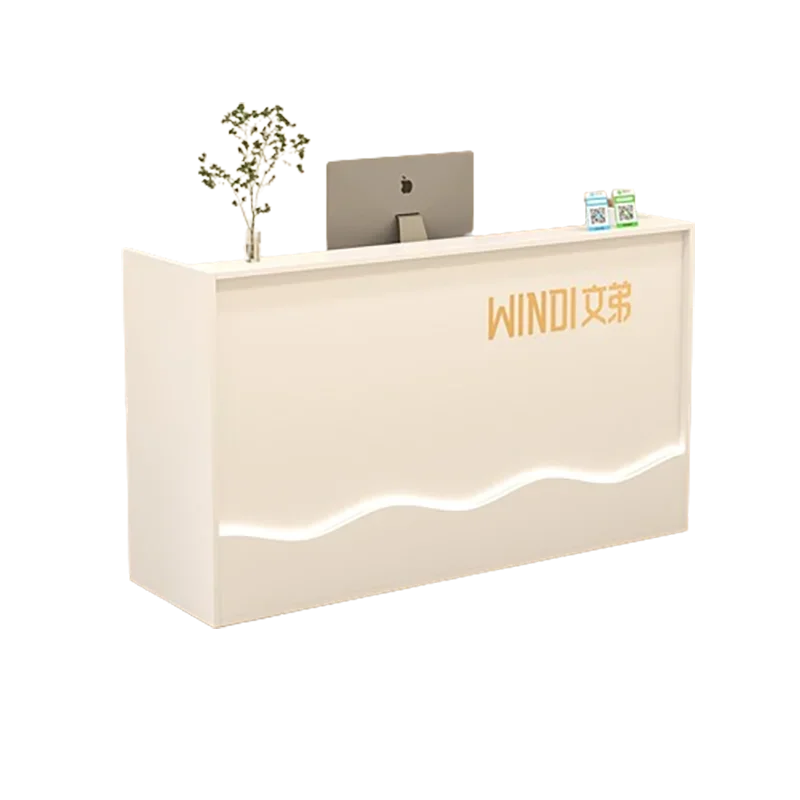 Rotary Endoscope Design Display Reception Desks Classic White Modern Cashier Reception Desks Office Luxury Mostrador Negocio image 6
