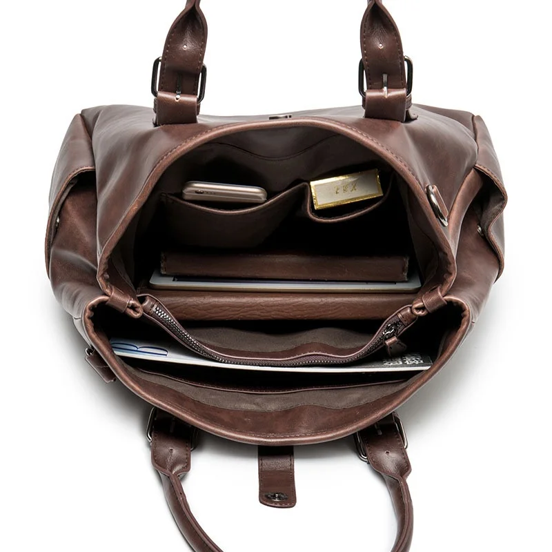Crazy Horse หนังผู้ชาย Briefcases แฟชั่นกระเป๋าถือผู้ชาย Retro ไหล่กระเป๋าชายกระเป๋าด้านข้าง