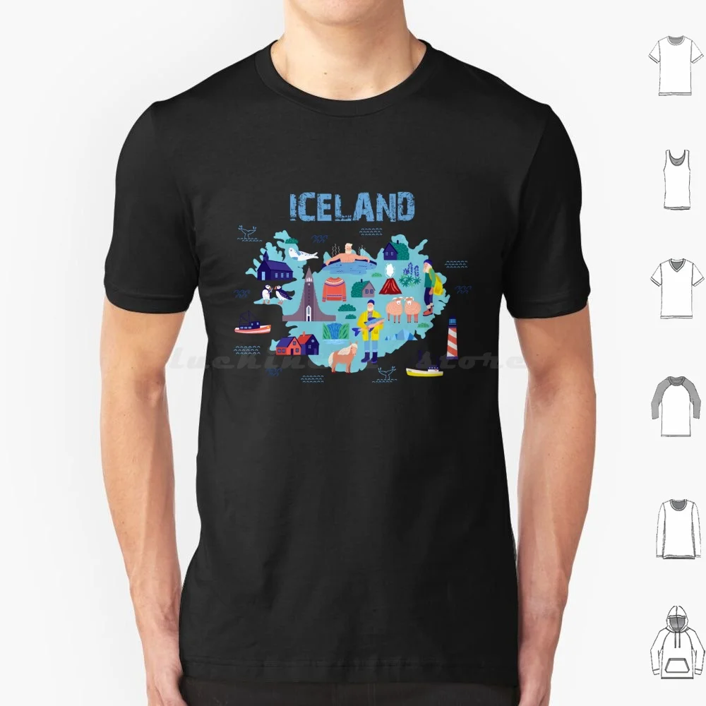 Iceland Map T Shirt Men Women Kids 6xl Iceland Map Europe Iceland National Park Krafla Geysir Icelandic Map Of Iceland Flag