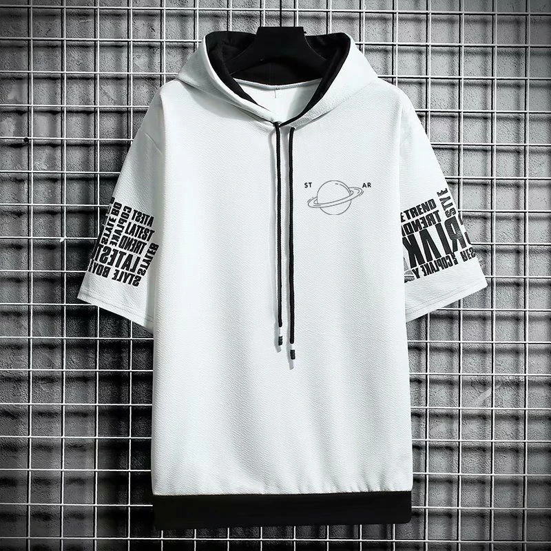 

Summer 2024 Men's Oversized ort Sve T-irt Casual Breathable Comfortable Polyester round Ne Tee ex Hoodie