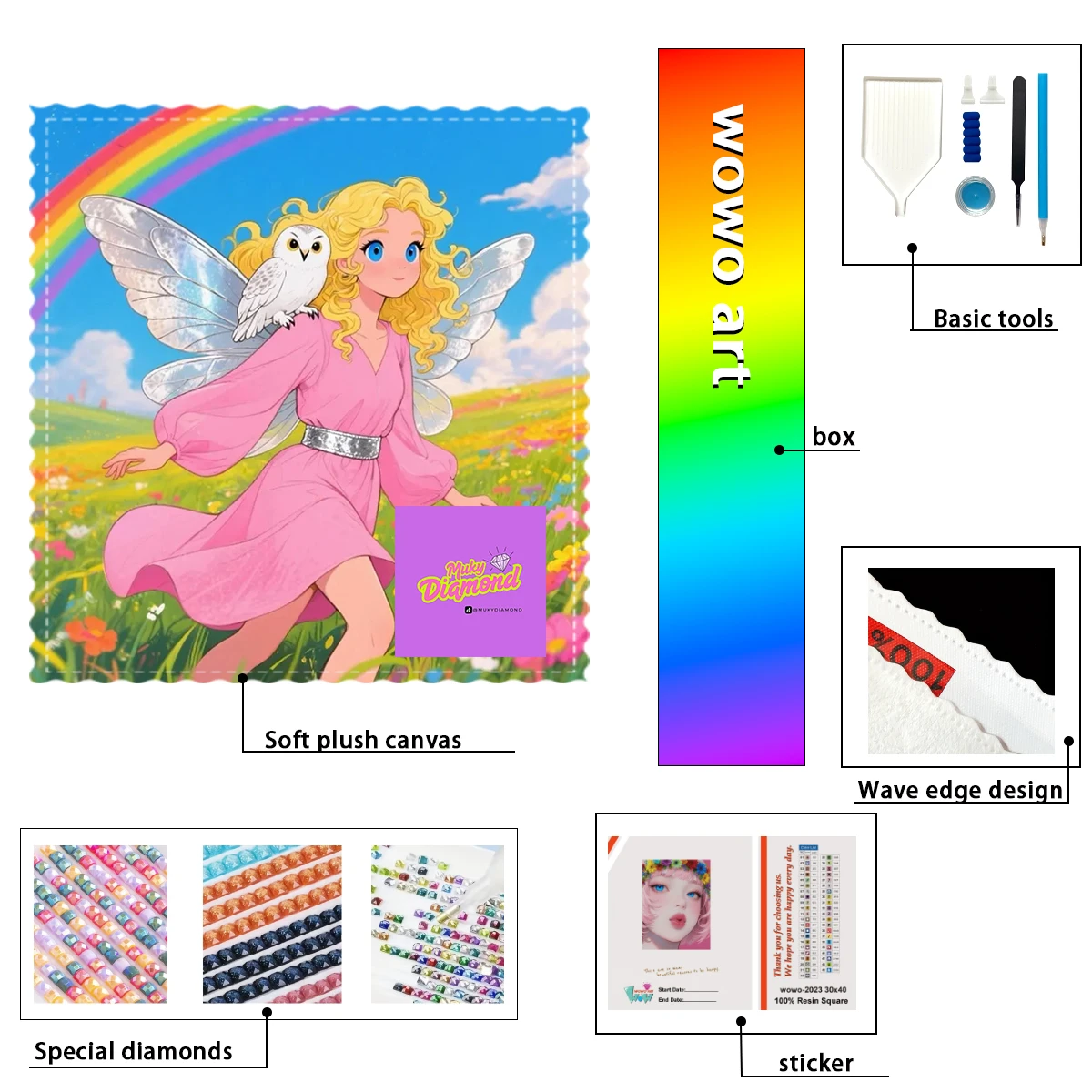 

【MUKY_ Diamond Art】Cielo azul, nubes blancas y la chica Crystal AB Rhinestone FD Rhinestone Perfect Resin Diamond