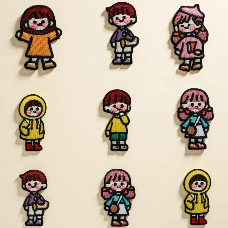 Handmade Embroidery Cute Little Girl Patch Sticker DIY Dress Up Accessories Boy Embroidery Chapter Boy