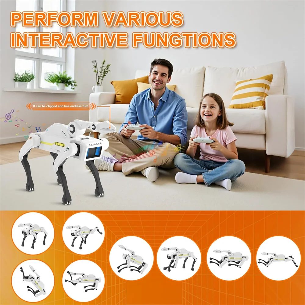 يؤدي البهلوانية روبوت الكلب آلة ذكية الكلب AI محاكاة روبوت الأوامر الصوتية APP التحكم البرمجة اللعب التفاعلية #4