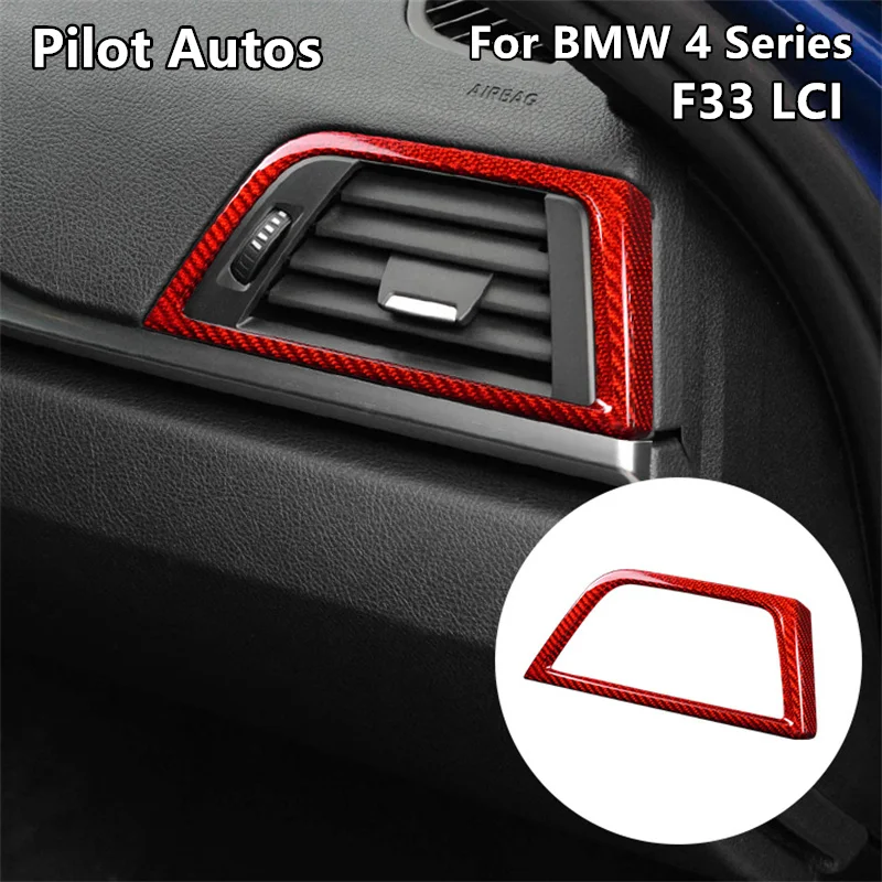 

For BMW 4 Series F33 LCI Passenger Co-Pilot Air Vent Outlet Trim Frame Genuine Carbon Fiber Sticker Car Interior Decoration