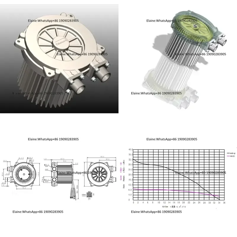 Brushless Dc Blower Fuel Cell Electric Ring Blower Air Blower High Pressure Motor 110 Mm Diameter 32kpa 48v High Efficiency
