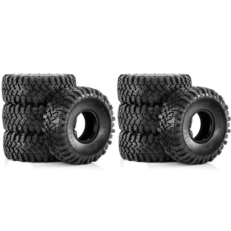 B05C-8PCS 115MM Rubber Mud Grappler Tires For 1:10 RC Crawler Axial SCX10 SCX10 II 90046 90047 TRX-4 G500 TRX-6 G63