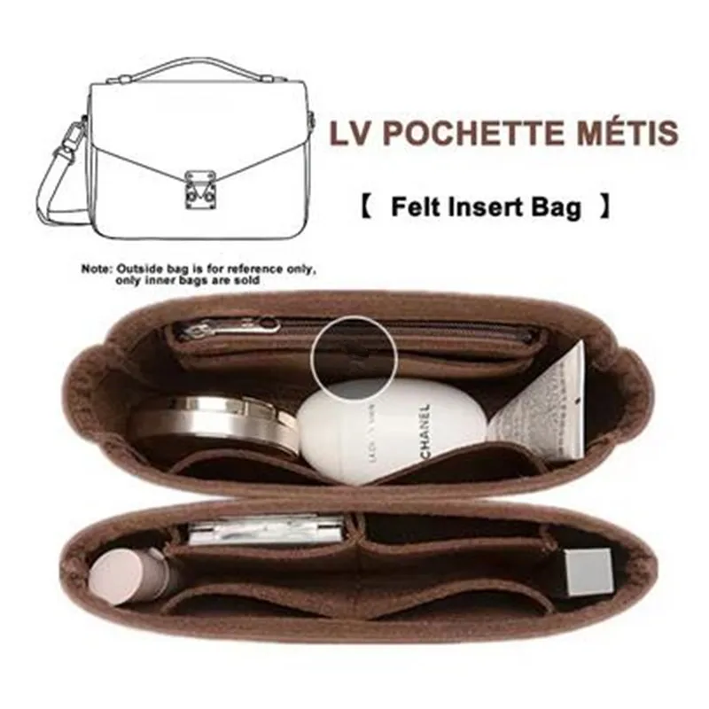 

Только распродажа, внутренняя часть, подходит для POCHETTE MÉTIS, сумка для хранения косметики, портативный дорожный органайзер-вставка, фетровая сумка для макияжа