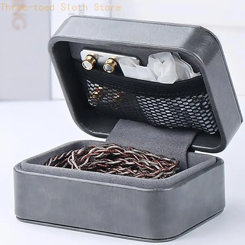 IEM Kabel-Organizer-Etui mit magnetischer Klappe und integrierter Netztasche für Kopfhörer, Reinigungsbürste, Adapter und Ohr – Detail 3