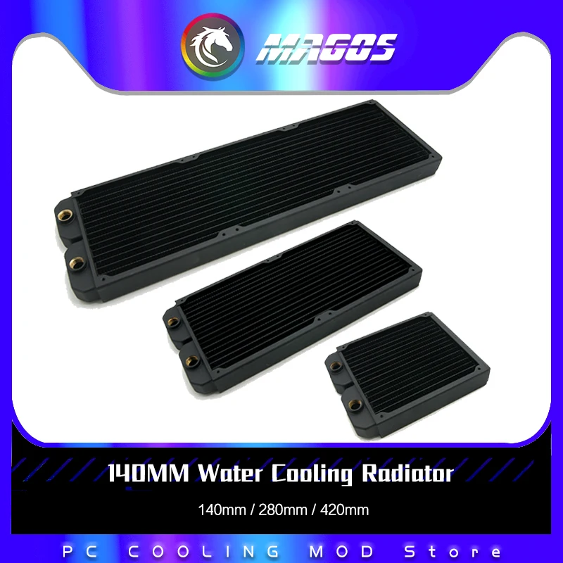 

PC Water Cooling 27mm Thin Radiator Copper 140mm 280mm 420mm For 140mm Cooler Fan DIY Computer Case Liquid Cold Row