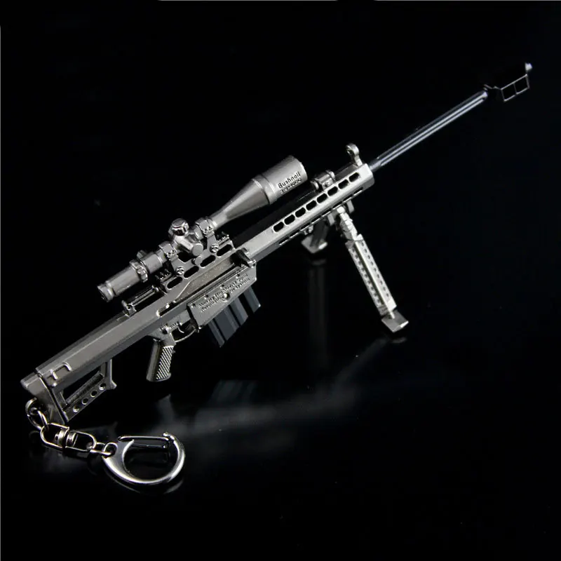 Image of 18CM Mini Legierung Spielzeug Pistole Modell Figuren Barrett M82A1 Schlüsselbund Spielzeug Dekoration Handwerk CS Erwachsene Taktik Sammlung Geschenk HG281