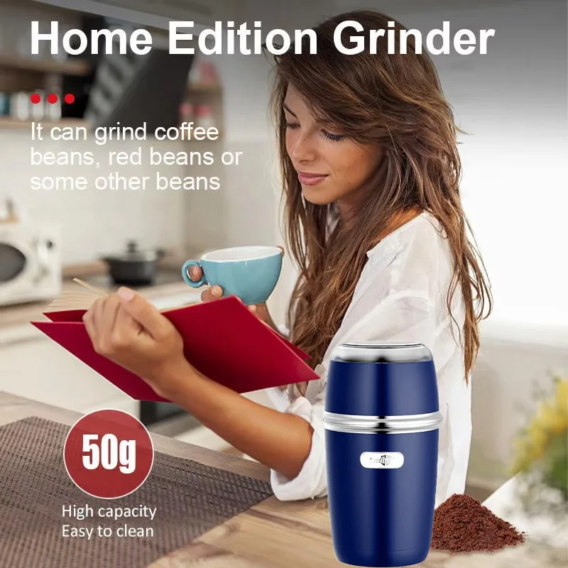 Portable Electric Coffee Grinder Stainless Steel Coffee Maker Coffee Beans Mill Machine Coffee Brewer Fit For Coffee Powder