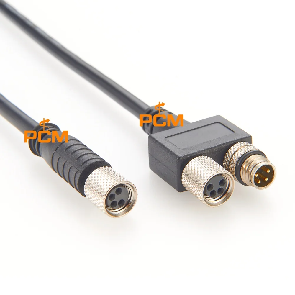 4 Way M8 Sensor Actuator Cable T Splitter Y Splitter Connector Industrial Automation Sensor Distribution Cable