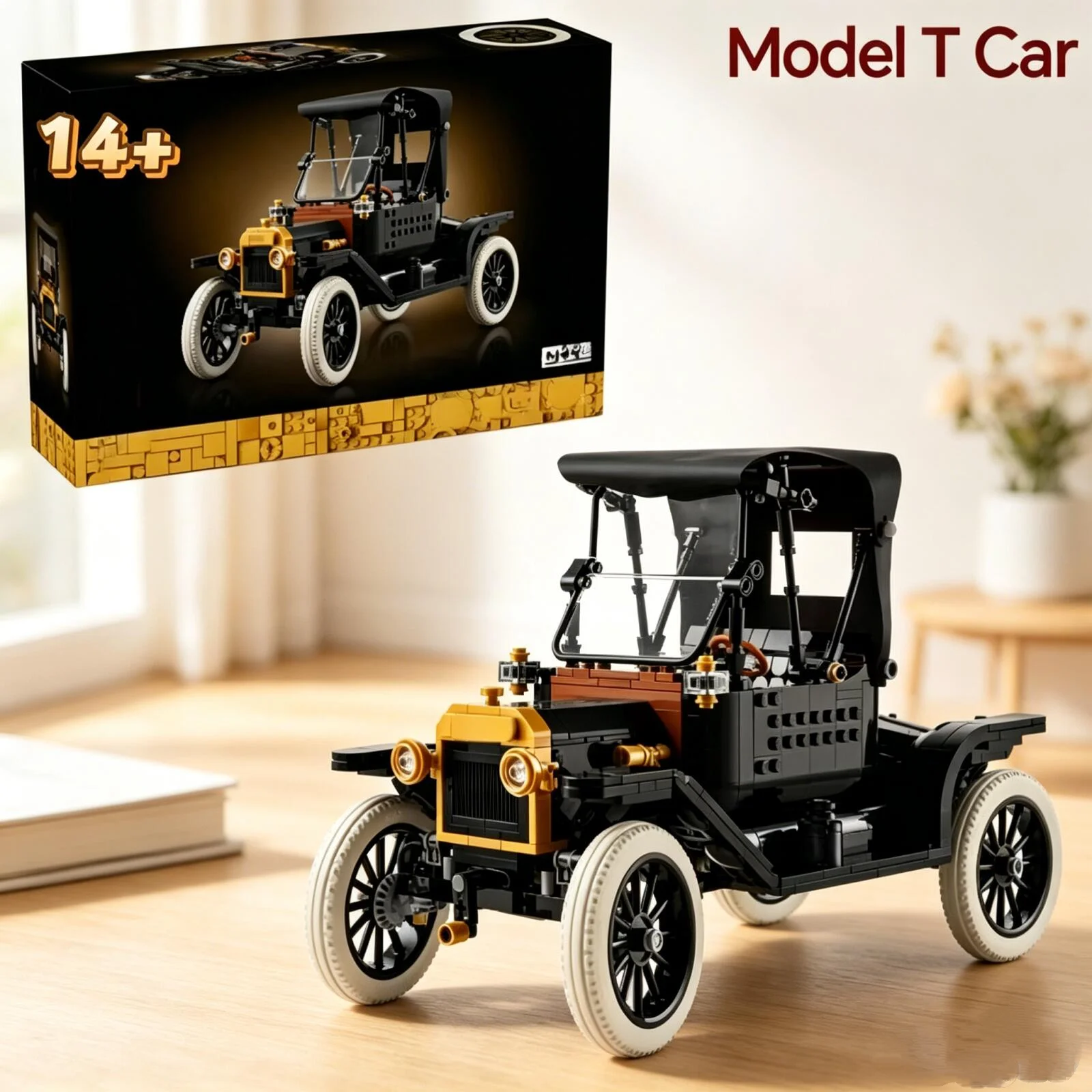 NOUVEAU 2026 – Modèle de voiture rétro convertible 1060 pièces – Puzzle de construction Ford T Model 11376 – Jouets pour cadeaux d'anniversaire