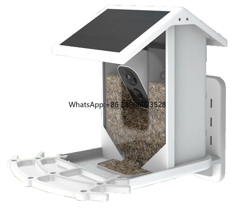 

AI Intelligent Recognition Birds Feeders with Solar Panel for Outdoors App Control Smart Bird Watcher Bird Feeder with