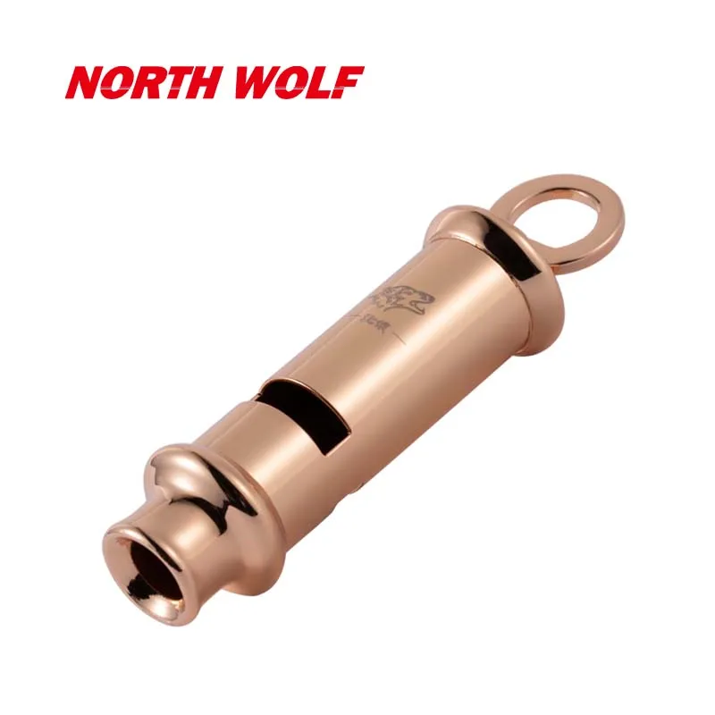 

Rose Gold Outdoor Survival High Frequency Emergency Whistle Pure Copper Double Chamber Super Volume Gift Box