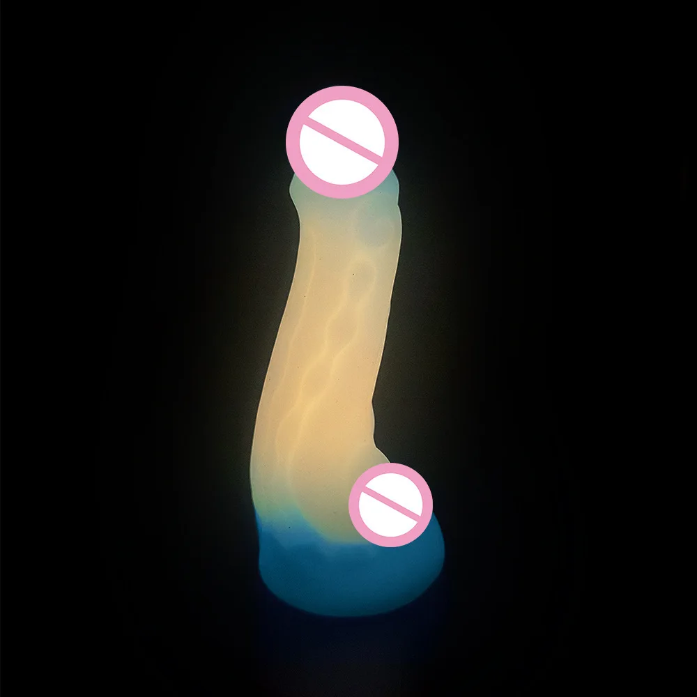 Dribble-consolador luminoso de silicona líquida para hombres y mujeres, dispositivo anal en expansión, masturbación, Juguetes sexuales para adultos