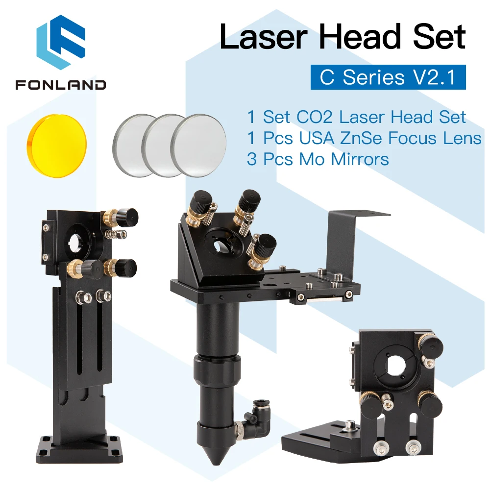 

CO2 Laser Head CVD ZNSE Focus Lens Set D18 FL38.1 D20FL50.8/63.5/101.6mm Integrative Mount Dia.25 Mo Mirror for Laser Cutter