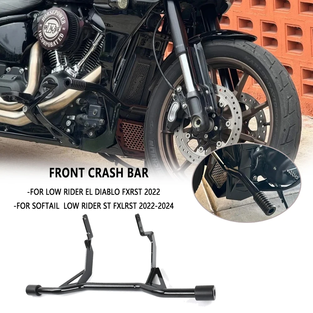 

For Harley Low Rider El Diablo FXRST 2022 Highway Engine Guard Crash Bar Bumper For Harley Softail Low Rider ST FXLRST 2022-2024