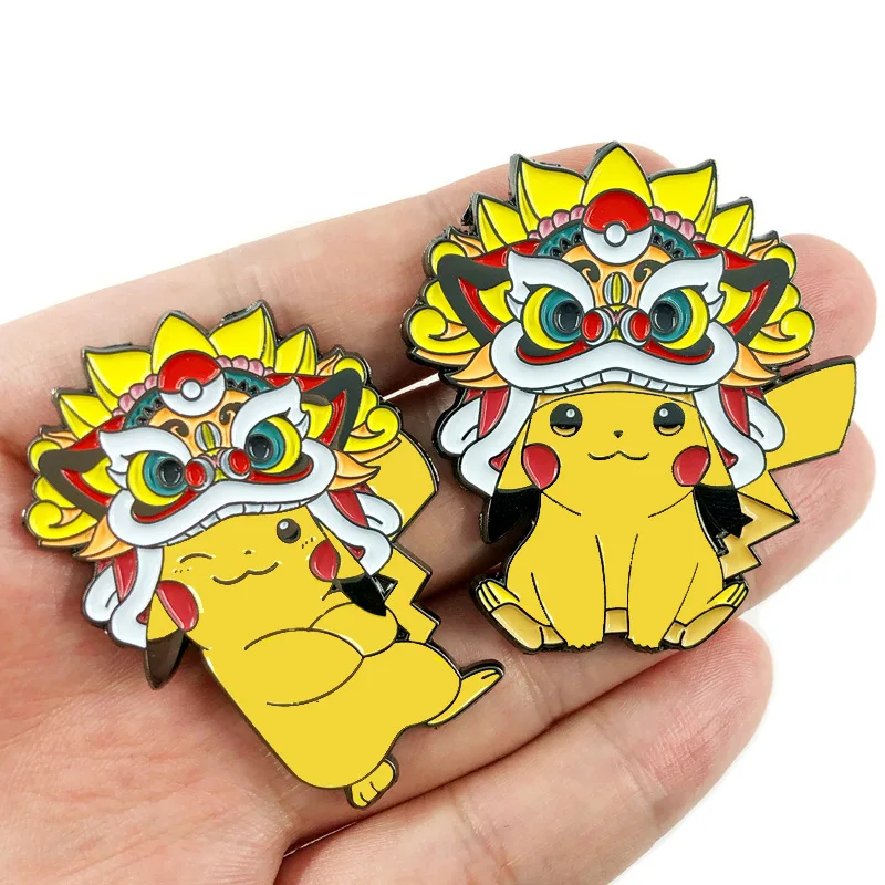 Pokemon Charizard Rayquaza Metal Brooch Pikachu Cartoon Kawaii Badge Anime Figures Badges Lapel Pin Brooch Kids Christmas Gifts