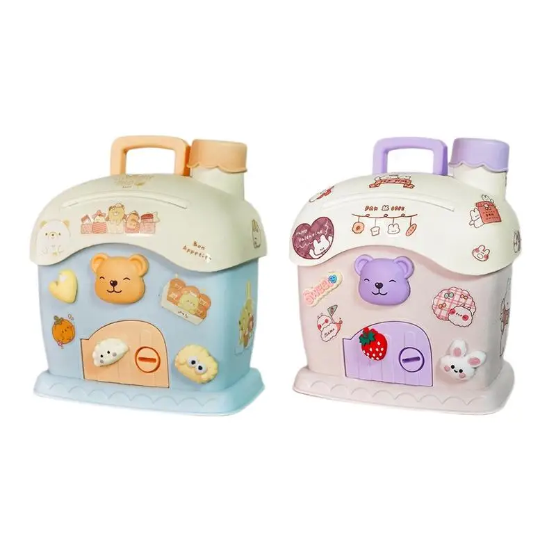 

Cute Coin Bank House Shpae Large Coin Bank With Key Storage Money Boxes For Saving Money Saving Pot For Table Decoration