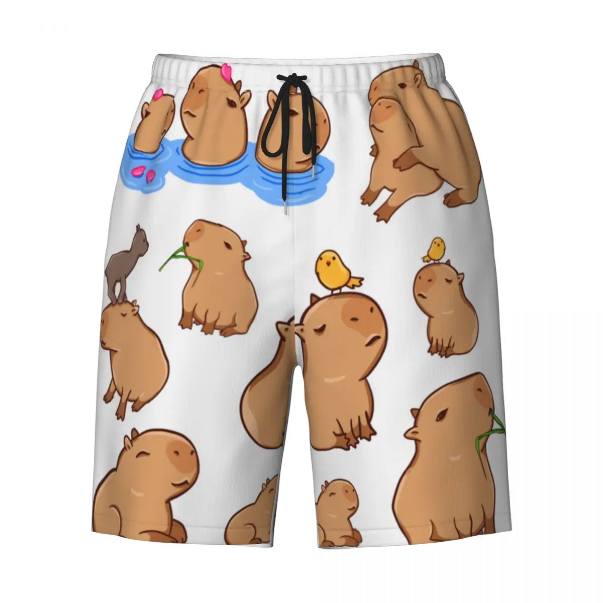 

Men Board Shorts Kawaii Animal Cute Hawaii Swim Trunks Sea Happy Quick Drying Running Trendy Large Size Beach Shorts