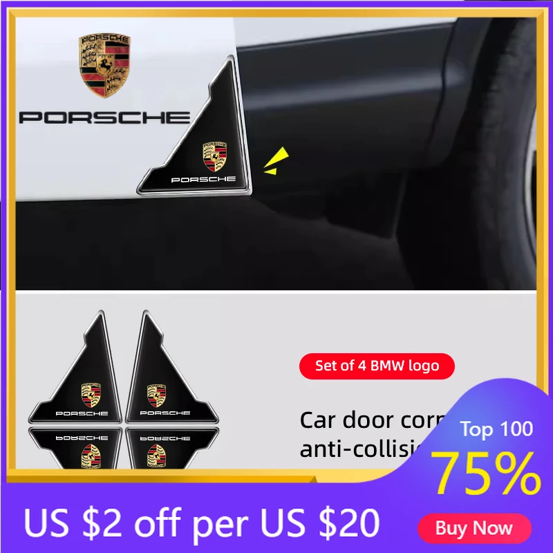 

Car Sticker For Porsche Cayenne Panamera Macan 911 4Pcs Car Door Corner Cover Anti-Scratch Protection Sticker For Porsche Cayenn