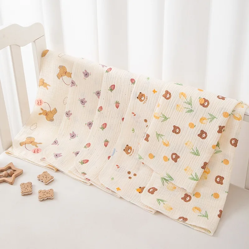 Baby Receive Blanket for Newborn Cotton Muslin Cover Swaddle Blanket Bedding Infant Bath Towel Baby Items Mother Kids Stuff 80cm