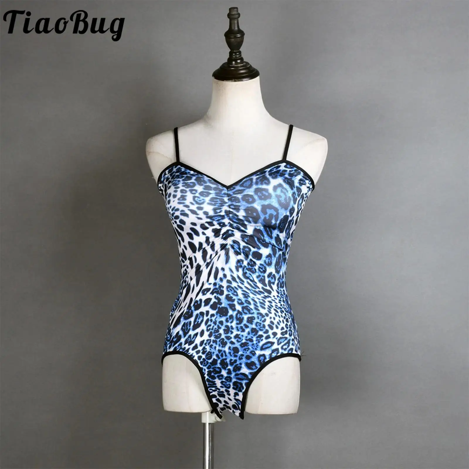 

Женский купальник с леопардовым принтом, латинский слинг, купальник для вечеринки у бассейна, клубный купальник с рюшами спереди и открытой промежностью, боди, комбинезон, костюм