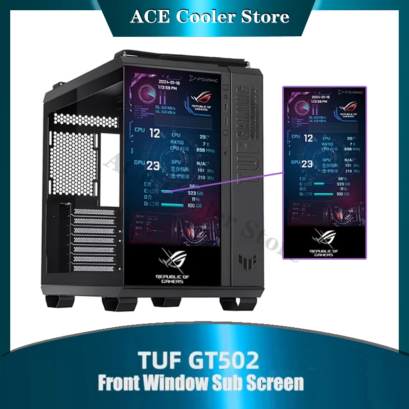 ASUS TUF GT502 Case Secondary Screen Side Panel Monitoring Screen HD 1920X1080 For  V2 Model