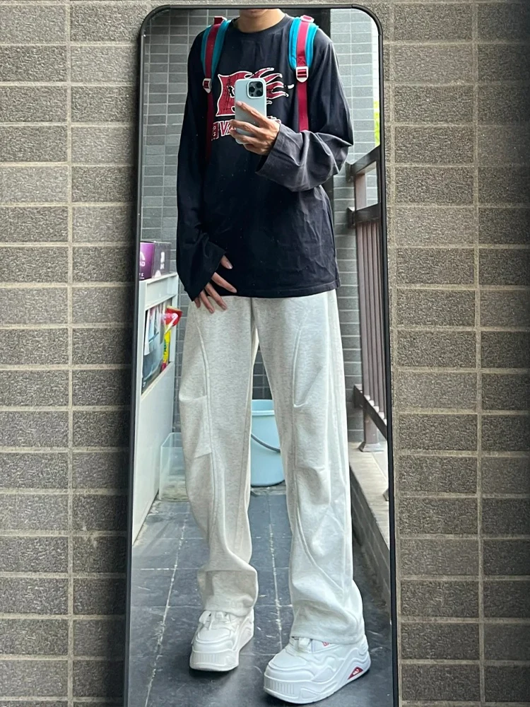 

Мужские спортивные брюки Heavyweight Curved Blade: весенне-осенние, в американском стиле хип-хоп, плиссированные, свободные, прямого кроя