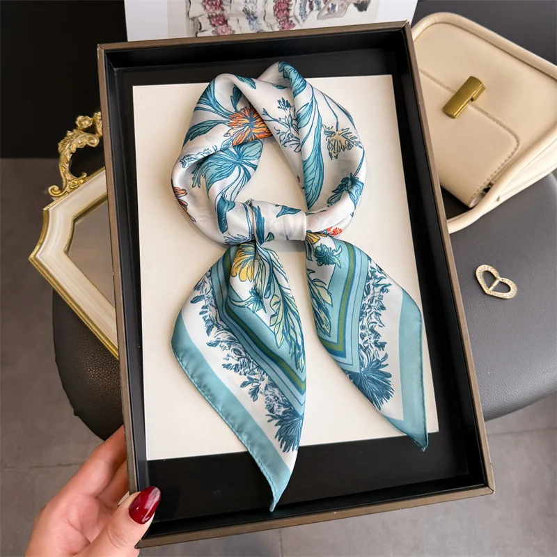 Women Spring Summer Square Scarf 70*70cm Satin Silk Scarves Headscarf Female Foulard Beach Bandana Ladies Neckerchief Hair band