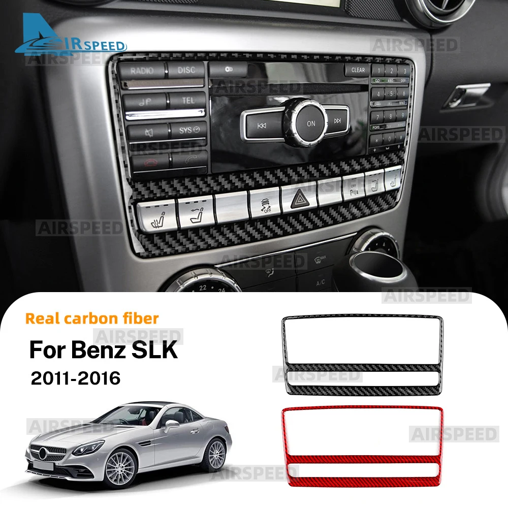 

Real Soft Carbon Fiber Trim Sticker For Mercedes Benz SLK R172 2011 2012 2013 2014 2015 2016 Car Central Control CD Panel