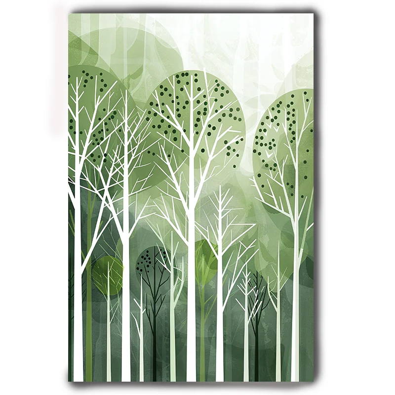 

The Forest Green Series Abstract Geometric Minimalist Monochromatic Artistic Poster Home Decor Decorative Painting
