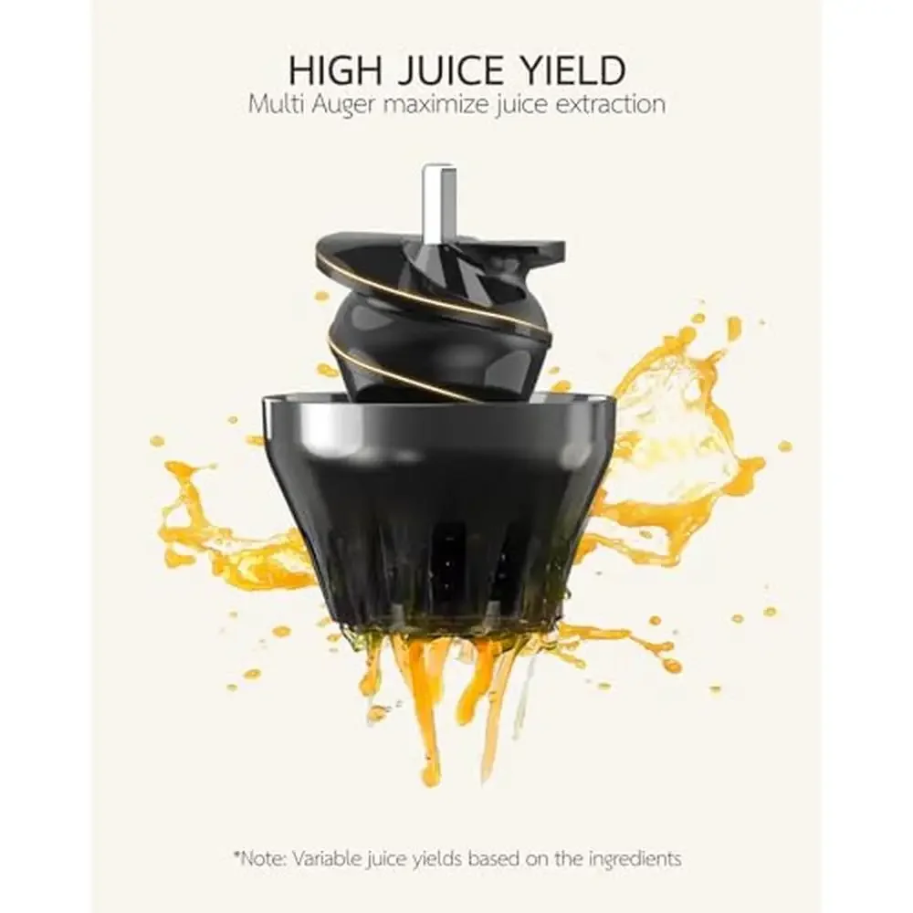 Slow Juicer Vegetable Fruit Cold Press Upgraded Technology Powerful Motor Reverse Function Compact Design BPA-Free Materials