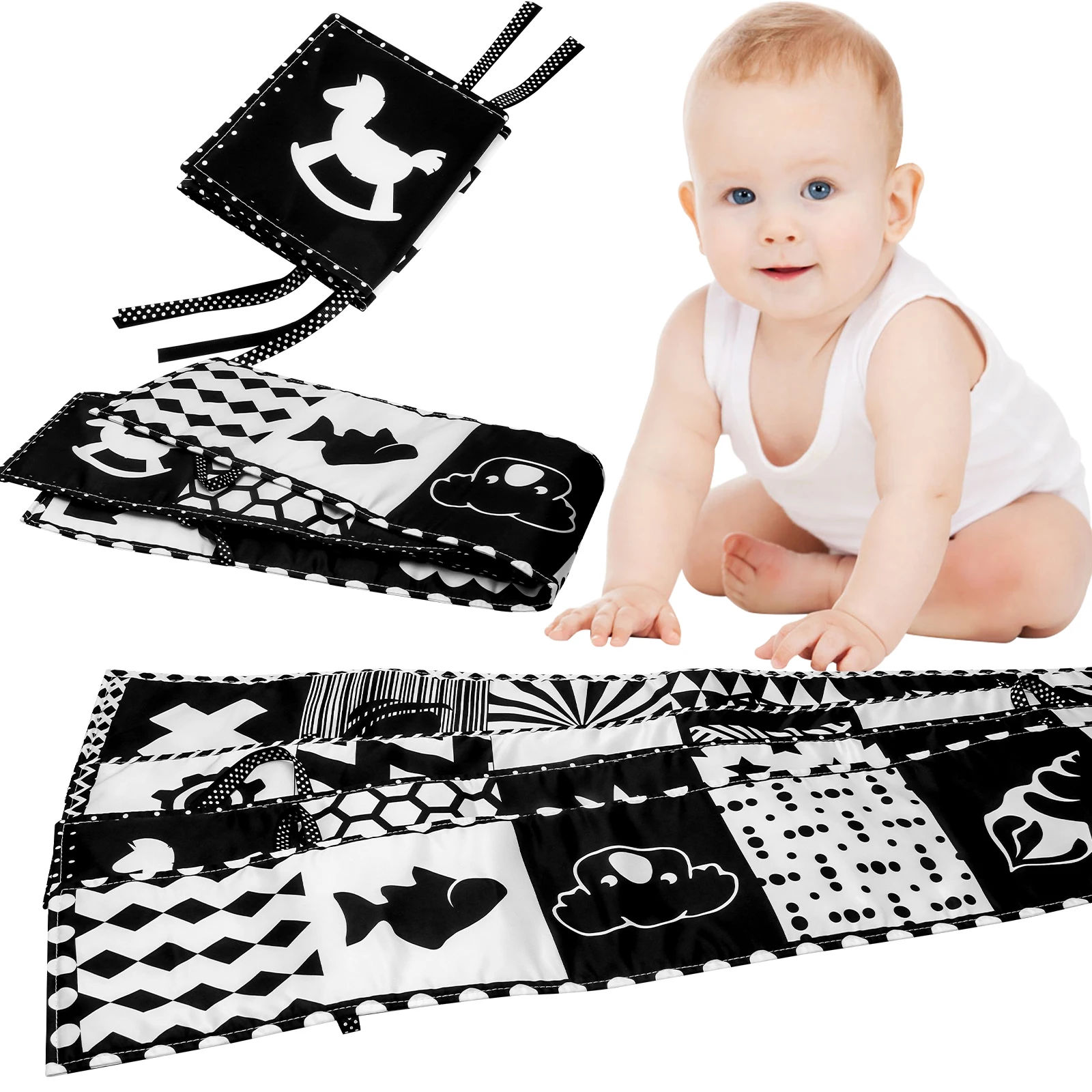 Książeczki dla niemowląt, Zabawki dla niemowląt, Książeczki dla niemowląt 0-6 miesięcy, Książeczki sensoryczne z materiału, miękkie książeczki z efektem chruśtania, Zabawki dla niemowląt 0-3-6-12-18 miesięcy, dla noworodków YY20