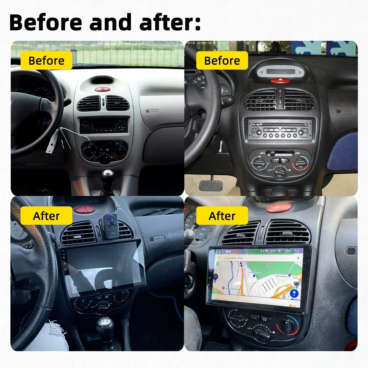 2 Din Android Car Radio for Peugeot 206 2001 - 2016 Car Stereo Screen Multimedia Audio Player GPS Navigation Head Unit Autoradio