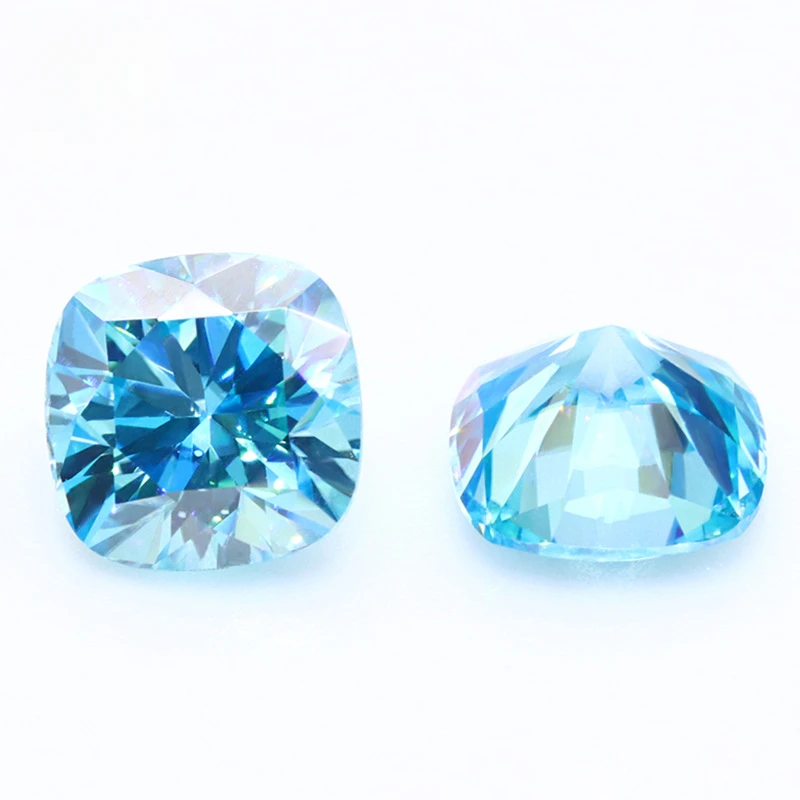 

Муассанит Фабрика Подушка Четырехсторонний Морской Синий Толстый Квадрат Муассанит Муассанит Свободный Драгоценный Камень Оптовая Продажа