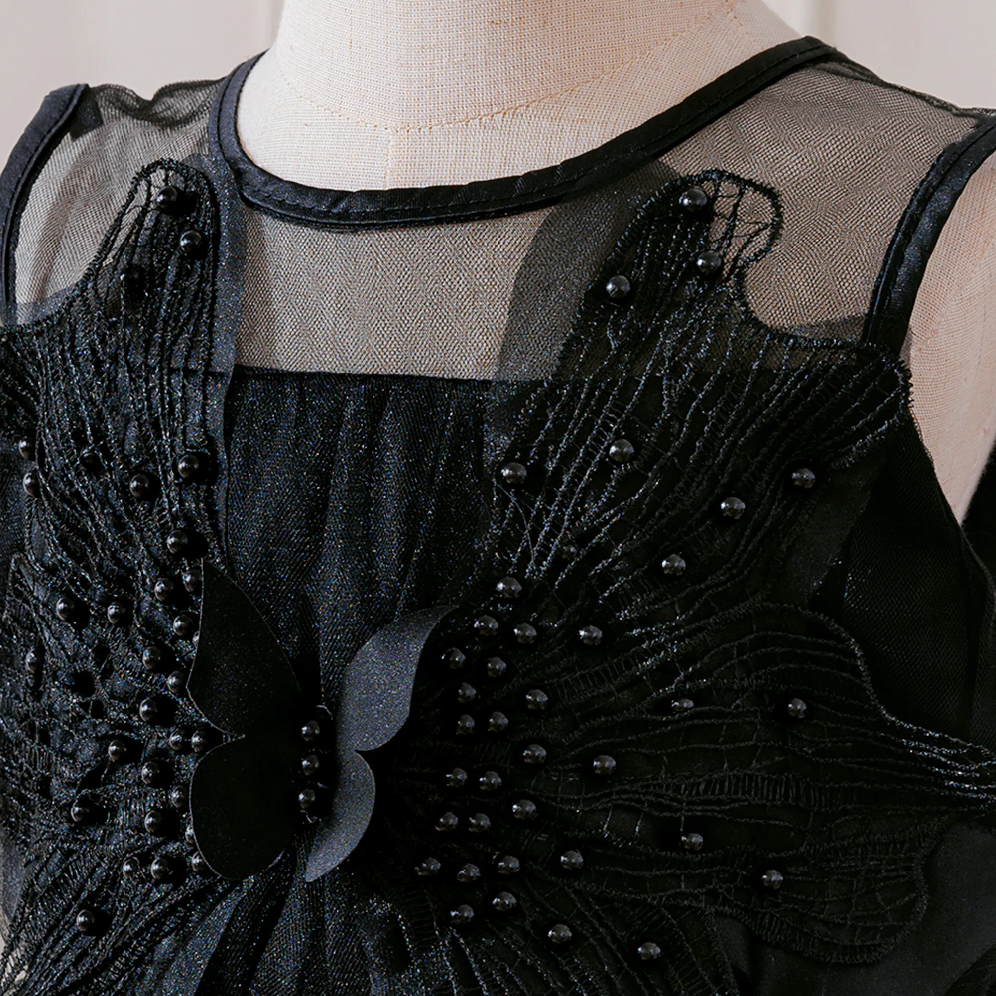 Elegantes Schmetterlings-Partykleid für Mädchen, schickes Schleifenkleid für Geburtstag, Hochzeit, Brautjungfern, Abschlussball, Karneval, Weihnachten, Halloween-Kostüm – Detail 5