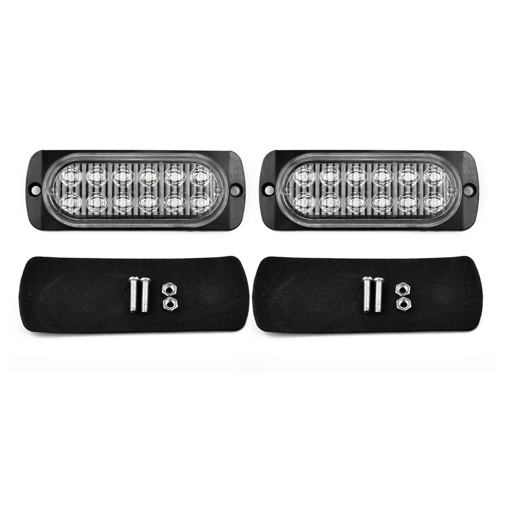 2pcs Car 12 Led Rear Red Fog Lamp Light 12v~24v For Truck Car Van Bus Cab Rear Bumper Waterproof Tail Fog Lights Bulbs 