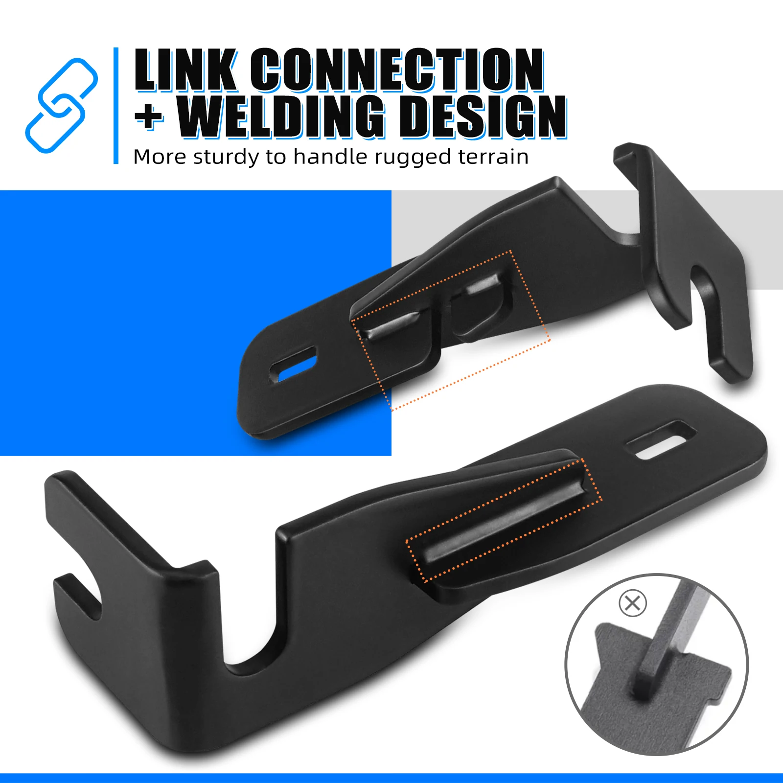 For Polaris RZR Door Latches 3mm Q235 Steel Door Latch Extender For POLARIS RZR XP 1000 Turbo 4 RZR900 UTV Cooling Door-lock Set