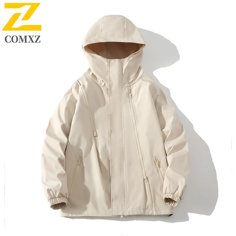 

Men's Casual Outdoor Jacket Water-Resistant Windbreaker Spring Autumn Coat Lightweight Hiking Wear Breathable Streetwear Top