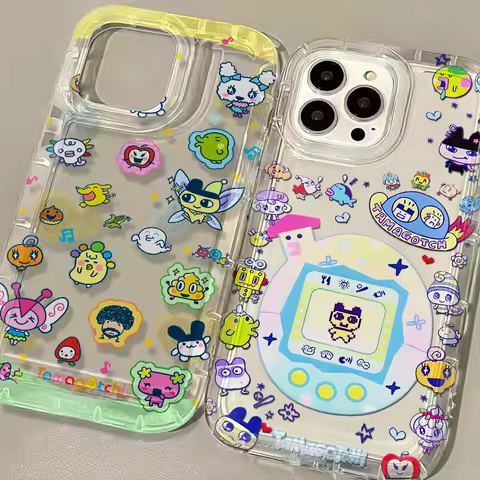 Cartoon Tamagotchis Game Phone Case for Samsung Galaxy S25 S24 S23 S22 S21 S20 S10 Note20 Note10 FE Ultra Plus 4G 5G Clear