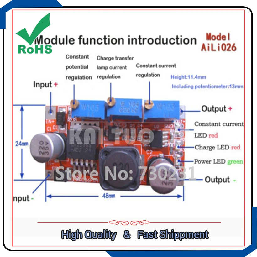 1 قطعة قابل للتعديل LM2596s DC-DC تنحى CC/CV وحدة امدادات الطاقة + وحدة تشغيل LED