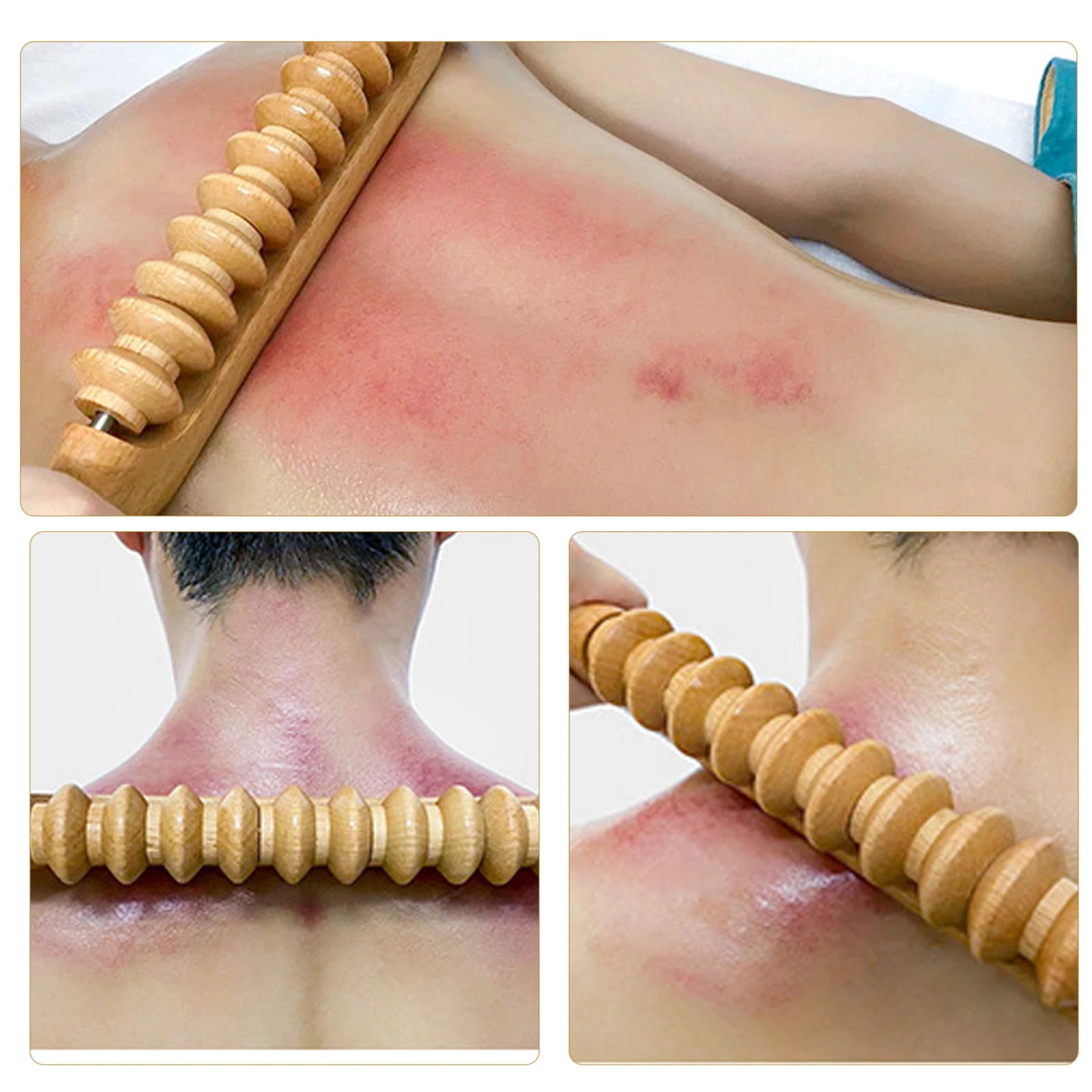 

Wood Massage Stick Scraping Roller Stick Body Acupuncture Point Massager Legs Shoulders Back Feet Neck Face Portable Durable Gua