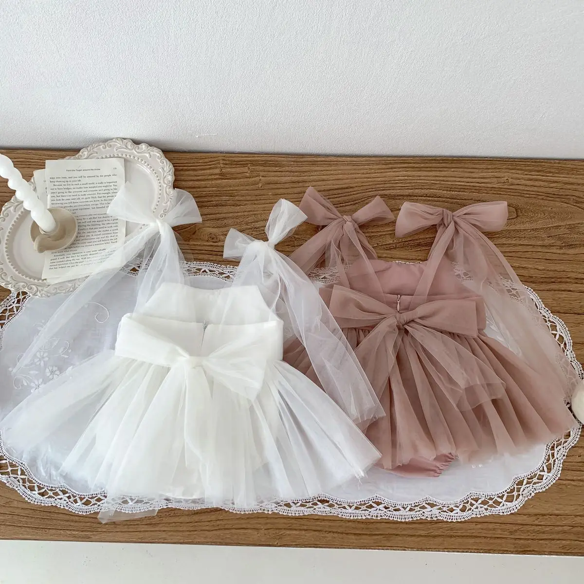 Summer baby sleeveless bag fart Ha Yi baby mesh princess dress newborn hundred day photo dress